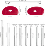 DIYOOHOMY Pottery Carving Tools, Clay Sculpting Tools with Pottery Ribs Needle Wire Cutter for Polymer Sculpting, Modeling, Shaping, Trimming, Cutting, Air Dry Clay, Ceramic DIY Crafts Supplies (11)