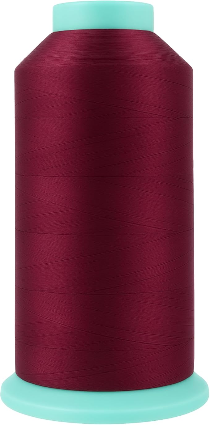 Mandala Crafts Bonded Nylon Thread Burgundy Heavy Duty Sewing Threads - 2843 YDs Size 46 210D T45 Tex 45 Thread for Leather Jeans Weaving Outdoor Marine Upholstery Threads