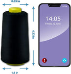 White Black Serger Thread, All-Purpose Thread for Sewing, Polyester, 4 Cones of 3000 Yards Each Spool for Sewing Machine