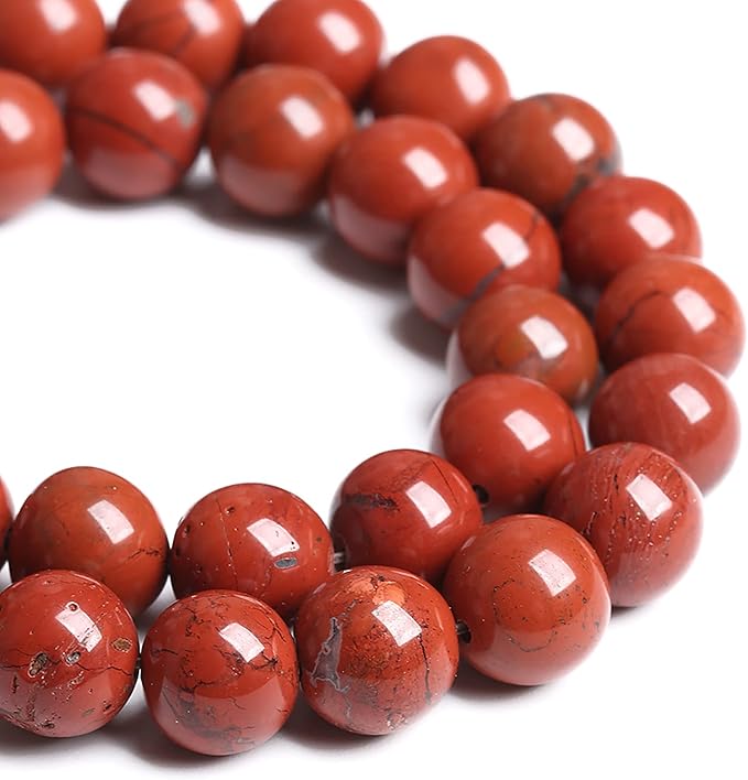 4MM 86PCS Natural Stone Chinese Red Jaspers Spacer Beads for Jewelry Making DIY Bracelet