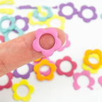 Wonafa 50Pcs Flower Metal Stitch Markers,Metal Colorful Crochet Stitch Markers,with Storage Box for Crocheting Clothing Tag DIY Craft Project (Flower-50Pcs)