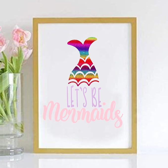 GIRAFVINYL Sparkle Glitter Vinyl, Gradient Rainbow Permanent Vinyl, Indoor Glitter Rainbow Vinyl for Home, Car and Tumbler Decor, 12" x 6FT