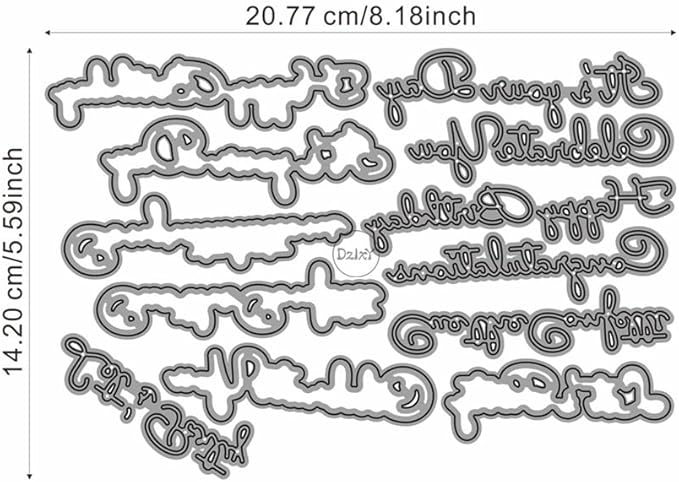 DzIxY Shadow Blessing Words Metal Cutting Dies for Card Making Kit Embossing Paper Die Cuts Set Scrapbook Stencils Supplies Machine Templates