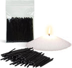 Pearled Candle Cotton Wicks 100-Pack for Sand Candles Making - 2Inch Metal-Free and Lead-Free Refill Sand Wax Wick for Candle Making DIY (Black)