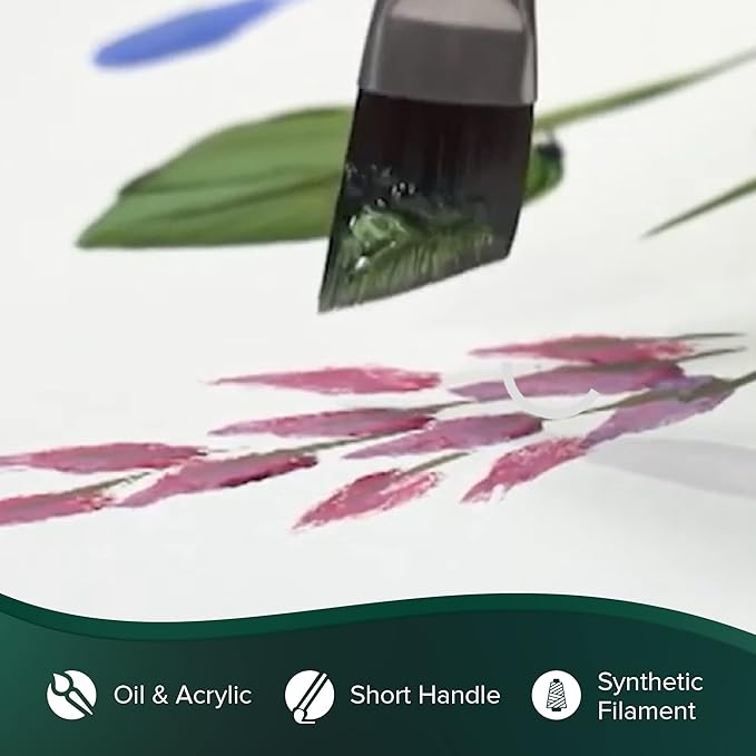 Silver Brush Limited 2506S3/4 Ruby Satin Angle Brush for Fluid and Flow Acrylics, Size 3/4 Inch, Short Handle