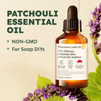 KUKKA Patchouli Essential Oils - 4 Fl Oz - for Hair, Skin, Diffuser, Aromatherapy & DIY Soap Making Scent