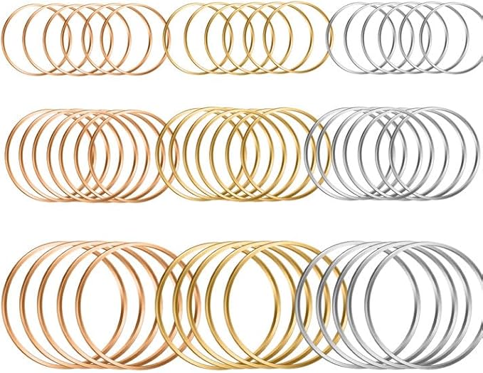 Earrings Beading Hoop Earring Finding Round Earring Circle Charms Beading Hoop for Jewelry Making DIY Crafts Art Creation Gift (Round 20/30/40 3 Color)