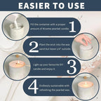 NICEME Customized Powder Candle Making Kit, 11Lb/ 5kg Refillable Beaded Wax Sand All Natural Reusable DIY Pearled Candle Self Extinguish w/ 200 Wicks & 200 Stickers & 2 Centering Devices