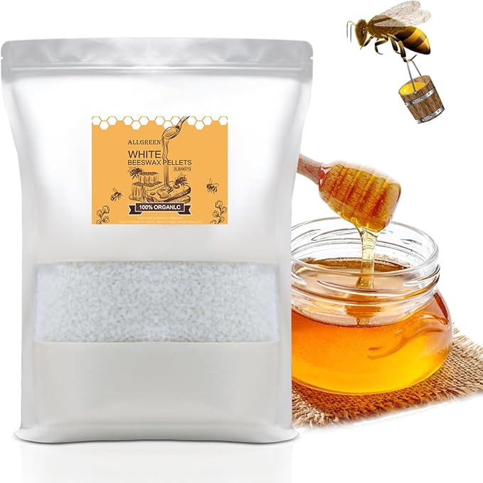 Beeswax Pellets 10LB, Organic White Bees Wax for DIY Candles, Beeswax for Candle Making, Skin, Body, Face, and Hair Care, Lotions, DIY Creams, Lip Balm and Soap Making Supplies