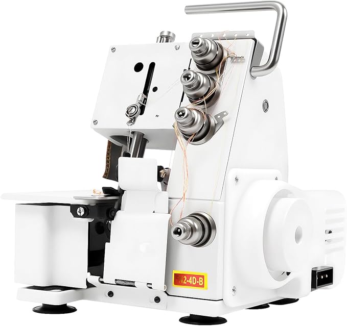 4 Thread Overlock Sewing Machine Professional Serger Overlock Machine, 1200SPM Serger Sewing Machine with Adjustable Stitch, LED Light & Foot Controller for Cotton Silk Denim