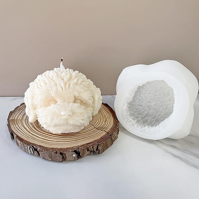 Cat Molds Teddy Cat Resin Mold - Resin Casting Silicone Molds for Home Decor & Candle Making Wave Spiral Mold