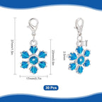 SUNNYCLUE 1 Box 30Pcs Stitch Markers Crochet Stitch Marker Christmas Large Snowflake Charms Double Sided Clip On Removable Lobster Clasp Charm Locking Knitting Markers for Weaving Sewing Quilting