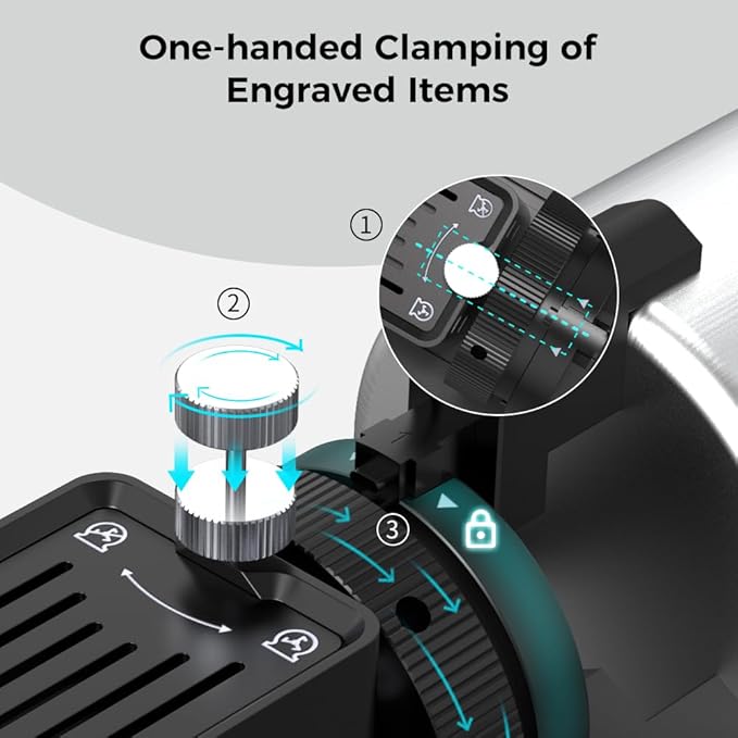 Official Creality Rotary Kit Pro, Laser Rotary Roller 4 in 1 Multi-Function Engraving Accessories for Laser Engraver, Jaw Chuck Rotary for Engraving Cylindrical Objects, Wine glass, Baseball Bat, Ring