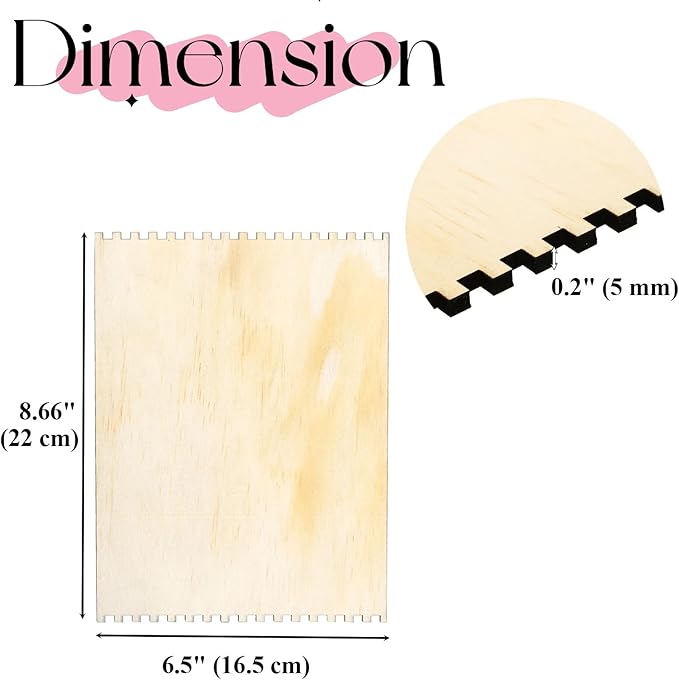 Tosnail 40 Pack 6.5 x 8.66 Inches Beginners Wooden Looms, Notched Weaving Loom for Adults, Darning Beading Boards, Basket Weaving Tools Kit for Crafts Project, Knitting, Sewing, Crochet