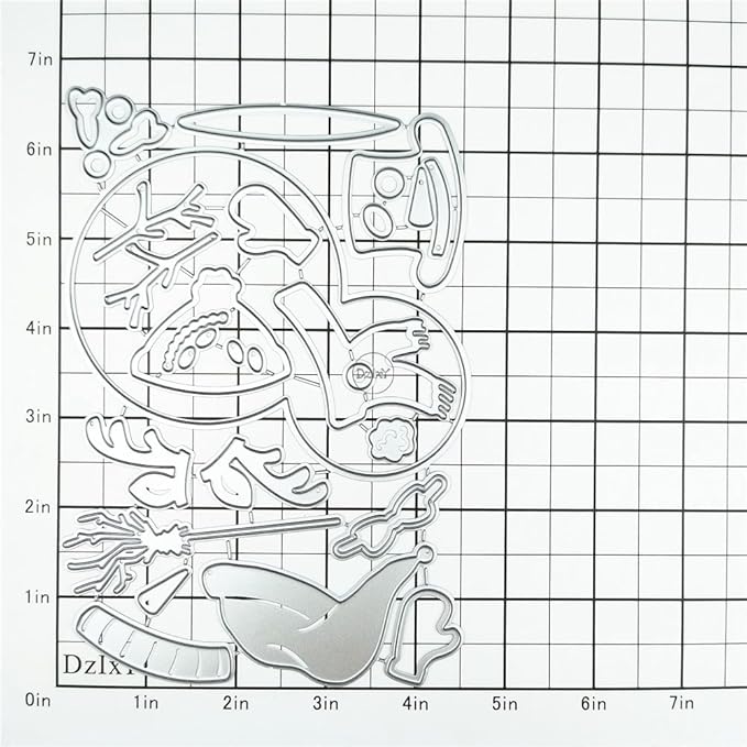 DzIxY Christmas Patchwork Snowman Scarf Deer Antlers Metal Cutting Dies for Card Making Kit Embossing Paper Die Cuts Set Scrapbook Stencils Supplies Machine Templates