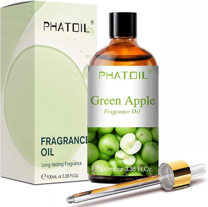 PHATOIL Green Apple Fragrance Oils for Aromatherapy, 3.38FL.OZ Diffuser Oils for Home, Perfect for Aromatherapy, Humidifiers, Yoga, DIY Candle and Soap Making - 100ml