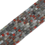 Natural Bloodstone Square Stone Beads 4x4mm 85pcs Cube Loose Semi Gemstone Beads for Jewelry Making Design