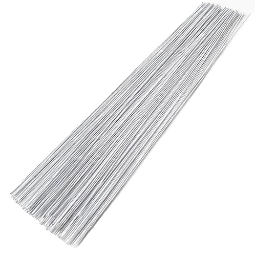 HAHIYO 18Gauge White Paper-Wrapped Metal Floral Wire 14 Inches(36cm), 70 Pack Flexible Paddle Wires Florist Wire Garden Wires for Craft Christmas Wreath Flower Arrangement Bouquet Wrapping Wedding DIY