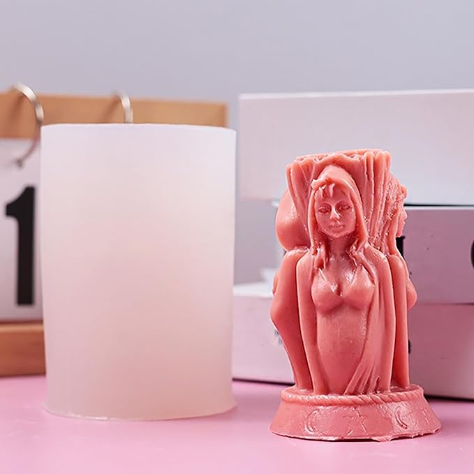 Triple Face Witch Molds Witch Candle Resin Mold - Resin Casting Silicone Molds for Home Decor & Candle Making Wave Spiral Mold