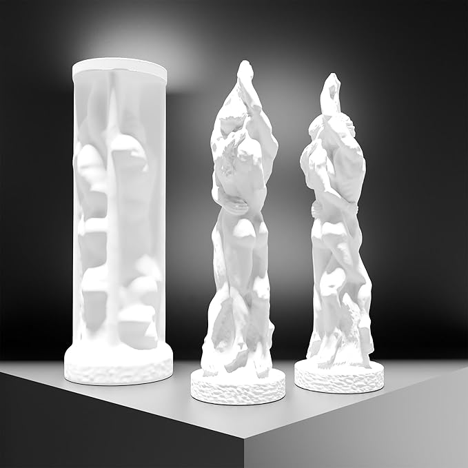 Couple Candle Mold Portrait Candle Resin Mold - Resin Casting Silicone Molds for Home Decor & Candle Making Wave Spiral Mold