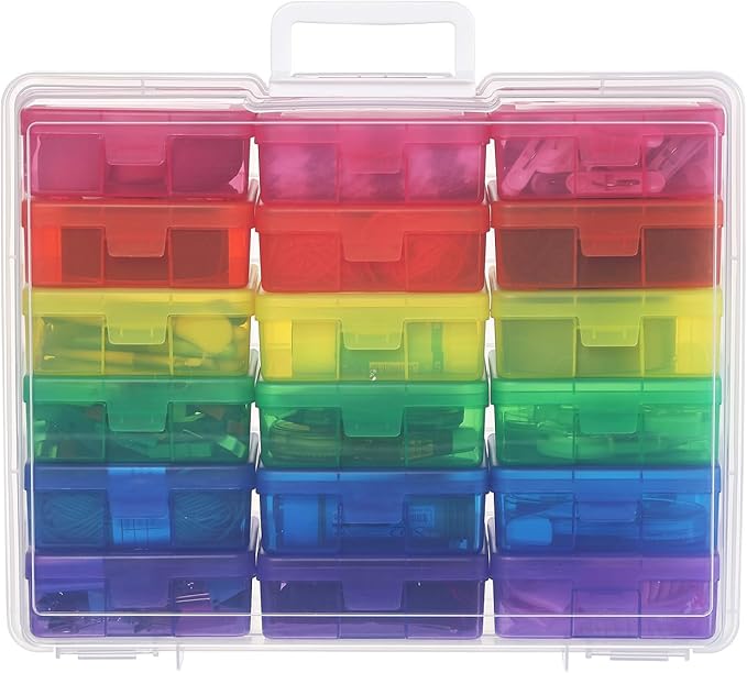 Plastic Storage Box Arts & Crafts Storage Boxes & Organizers With Large Storage Box Small Rectangular Plastic Container For Craft Storage (18 Pack Small -Color)
