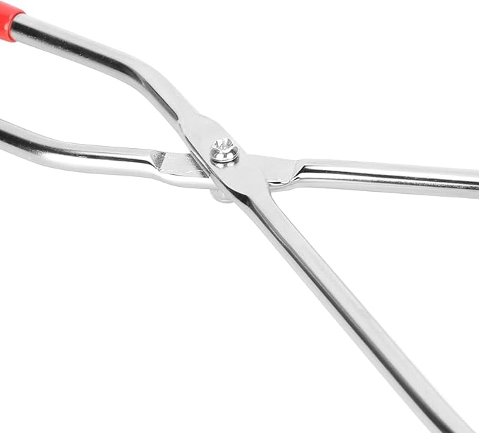 Kodrily Dipping Tongs Glazing Tools, 2Pcs Ceramic Glazing Tongs, Stainless Steel Sculpting Tongs with Rubber Handle, Pottery Clay Glaze Clamps Ceramic Glazing Tools for Kiln Clay