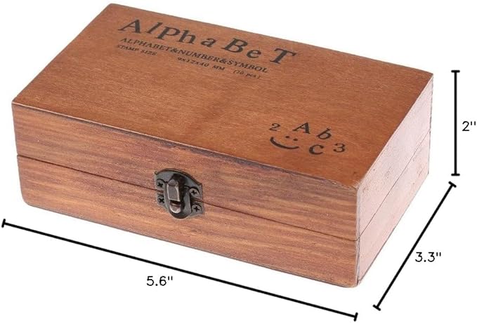 70 Pcs Wooden Rubber Stamps Number and Alphabet Letter Wood Rubber Stamps Set Wooden Rubber Number Letter, Stamper Seal Set with Wooden Box Vintage DIY