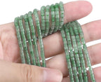 Natural Green Aventurine Spacer Beads Caps Flat Round Loose Beads for Beading Jewelry Making 3mmx2mm 38cm