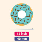 40 Sheets - Donut Stickers for Party Favors - 400 Stickers, 1.5"
