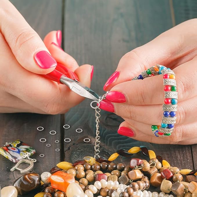 Mandala Crafts Assorted Gunmetal Double Jump Rings for Jewelry Making - 540 Pcs Mini Split Key Rings Set for Crafts, DIY Keychains, and Accessories