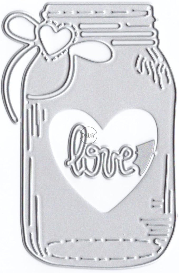 DzIxY Bottle Heart Metal Cutting Dies for Card Making Kit Embossing Paper Die Cuts Scrapbook Machine Stencils Storage Pockets Supplies