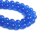 160PCS 4MM Deep Blue Chalcedony Natural Stone Loose Beads for Jewelry Making DIY Bracelet