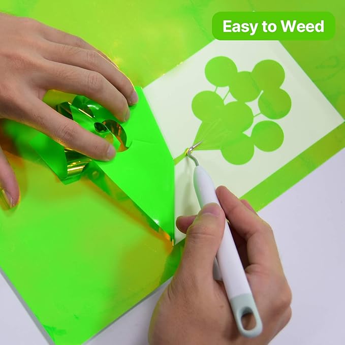 Holographic Opal Vinyl roll 12" x 5ft,Permanent Vinyl,SHOYISI Permanen Adhesive,for All Kinds of Cutting Machines(Opal Fluorescent Green)