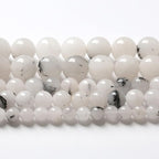 8MM 46PCS Natural Stone Ink Spots Jade Loose Beads for Jewelry Making DIY Bracelet Necklace