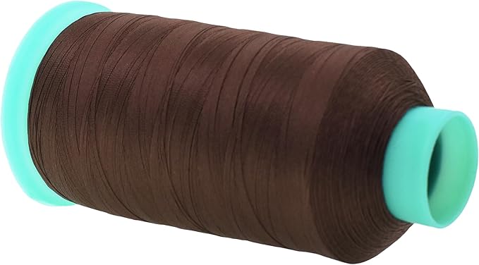 Mandala Crafts Bonded Nylon Thread Dark Brown Heavy Duty Sewing Threads - 2843 YDs Size 46 210D T45 Tex 45 Thread for Leather Jeans Weaving Outdoor Marine Upholstery Threads