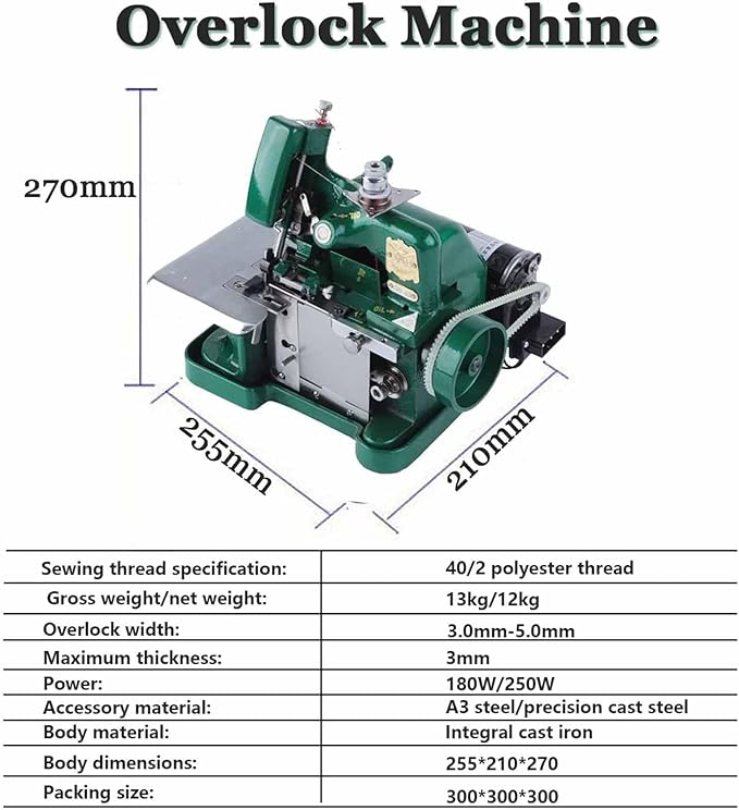 Overlock Machine,Sewing Machine,Metal Frame Serger,Industrial Grade Sergers & Overlock Machines,For Heavy Duty Fabric Overlocker Sewing Machine