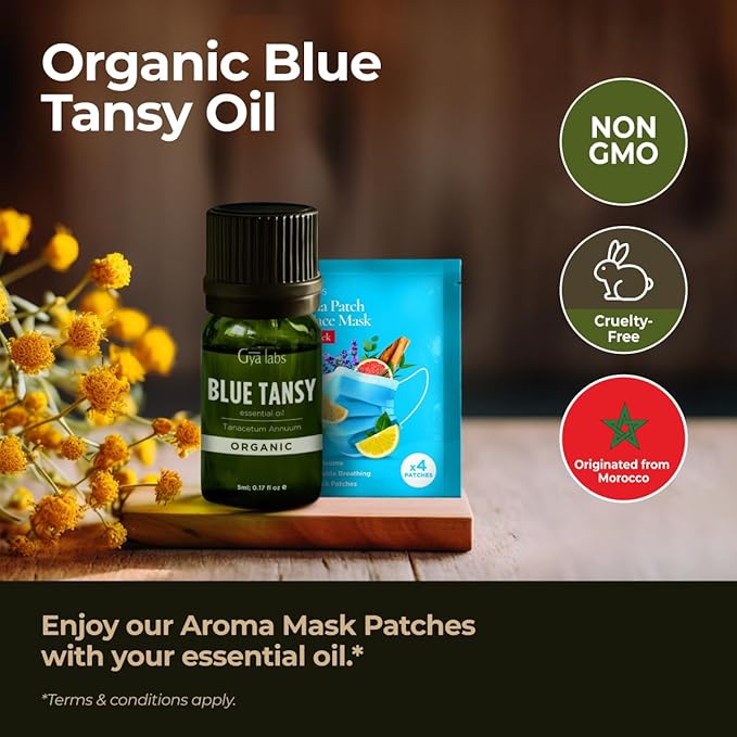 Gya Labs Blue Tansy Essential Oil - 0.17 Fl Oz - for Hair, Skin, Diffuser, Aromatherapy & DIY Candle Making Scent