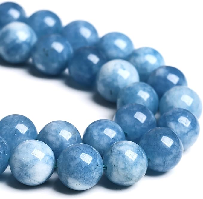 4MM 86PCS Blue Aquamarine Jade Loose Beads for Jewelry Making DIY Bracelet