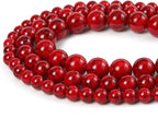 Beads for Bracelets Red Beads 6MM Beads Red Turquoise Bead Crystal Gemstone Beads for Bracelets, Natural Stone Beads for Jewelry Making 60pcs