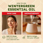 KUKKA Wintergreen Essential Oils - 3.40 Fl Oz - for Hair, Skin, Diffuser, Aromatherapy & DIY Soap Making Scent