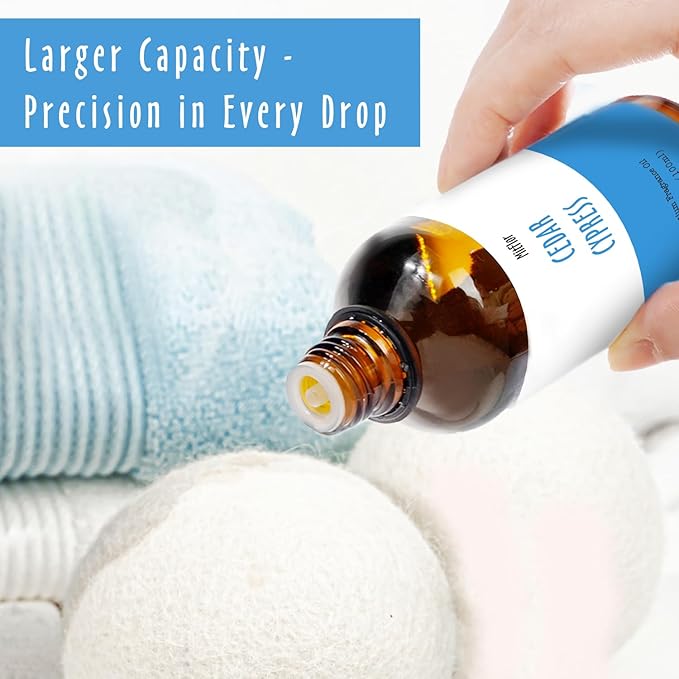 Cedar Cypress Fragrance Oil (3.38 OZ/100ML), MitFlor Single Essential Diffuser Oil, Premium Grade Fragrance Oil for Soap & Candle Making, Large Size Aromatherapy Oil, Woody Scent for Home Fragrance