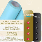 SMART&CASUAL 15" x 450" (37.5') Kraft Paper Roll for Art Craft Supplies Gift Wrapping Moving Packing Kids Painting Drawing Paint Easel Poster Chart Paper (Light Blue, 15" W x 450" L (37.5'))