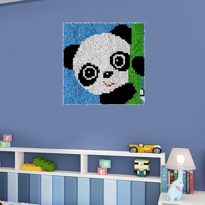 Numptain Latch Hook Kits for Kids,DIY Rug Crafts Cat Pattern Color Printed Canvas,Latch Hook Kits for Beginners Handmade Needlework Crafts Home Decoration,12"x12"