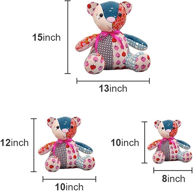 Keenso 10pcs Memory Bear Sewing Patterns Template,Bear Sewing Template Set for Sewing (L 15inch)