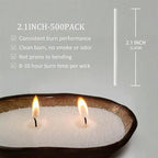 500-Pack Pearled Candle Cotton Wicks for Sand Candles Making - 2 Inch MANNYCOM Metal-Free and Lead-Free Refill Sand Wax Wick for Making DIY (White)