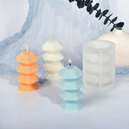 Flower Candle Mold - Cylinder & Irregular Shapes - 3D Silicone Mold for Resin Candle Making