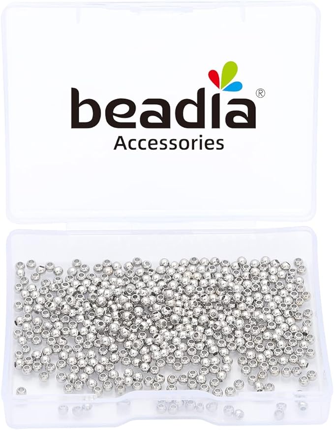 Platinum Plated Round Spacer Beads 2.5mm 500pcs for Jewelry Making Findings Non Tarnish