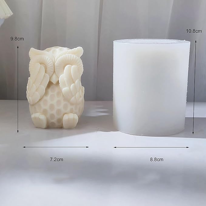 3D Owl Mold Nighthawk Molds Owl Candle - Resin Casting Silicone Molds for Home Decor & Candle Making Wave Spiral Mold
