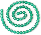 60PCS 6mm Green Agate Gemstone Round Loose Beads for Jewelry Making 1 Strand 15"
