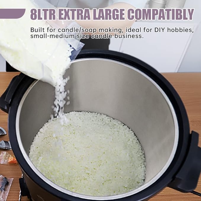 TOAUTO 16Lbs Large Wax Melter for Candle Making, Electric Wax Melting Container Holds 16Lbs Melted Wax with Heating Core Spout & Bottom Design for Commercial Candle Business